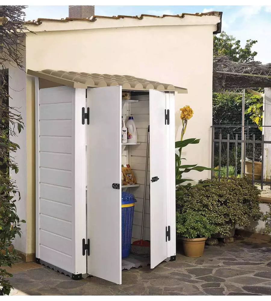 CASETTA DA GIARDINO IN PVC GAROFALO "TUSCANY 100.2P" L.139 X P.95 X H.201